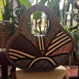 Indigenous Zenu Handwoven Handbag  Rattan Bag Colombian Bag